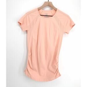 Gaiam Warrior Seamless Short Sleeve Yoga Performance Tee Peach Medium Spring EUC